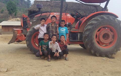 This is a tractor we use to dig our corn garden. 