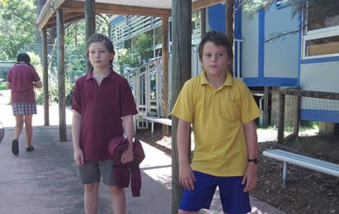 Tom and Darcy modelling clothes