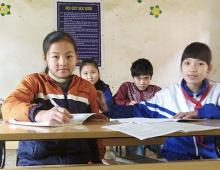 Children learning in class. 